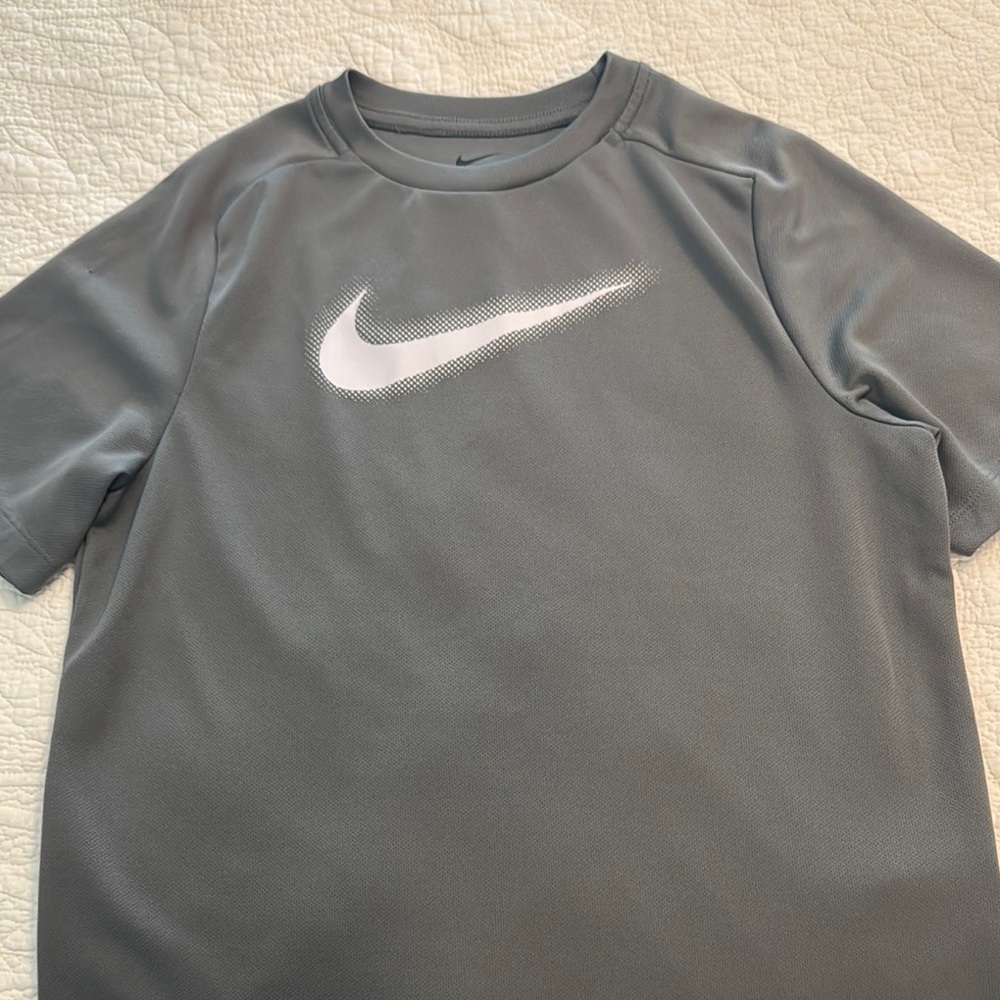 Nike Charcoal Gray Tee with White Logo